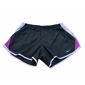 Nike Dri‎ Fit Tempo Womens Running Shorts Lined Black Purple Medium Activewear